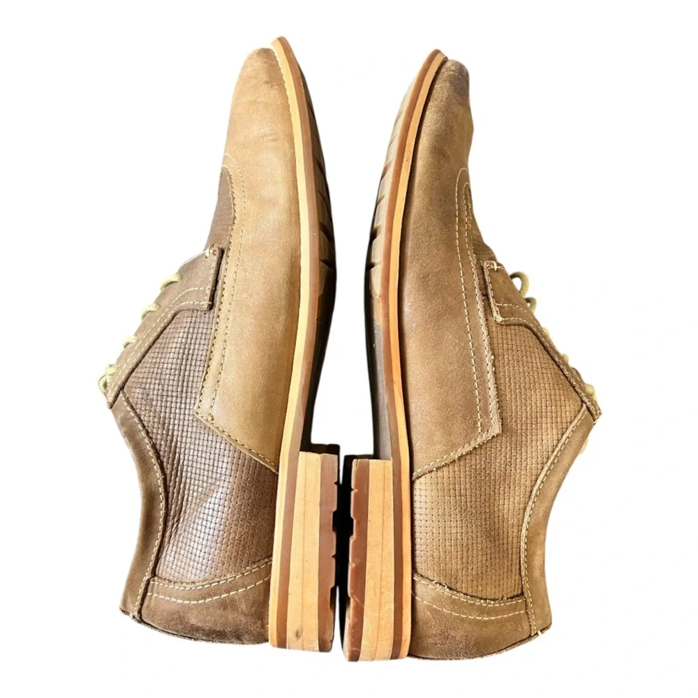 Steve Madden Shoes Mens Size 10 Crysp Casual Wing Tip Oxford Lace-up Leather Tan
